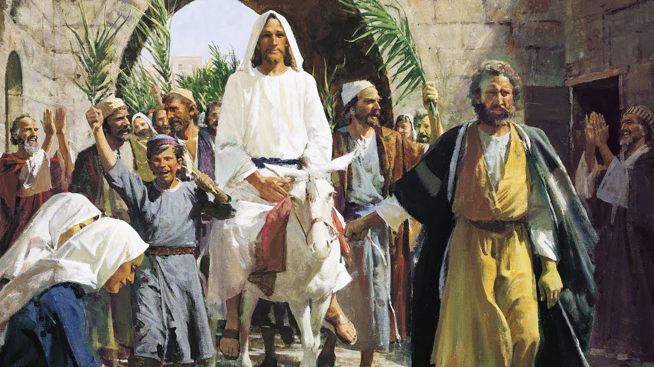 Jésus arrive à Jérusalem sur un ânon